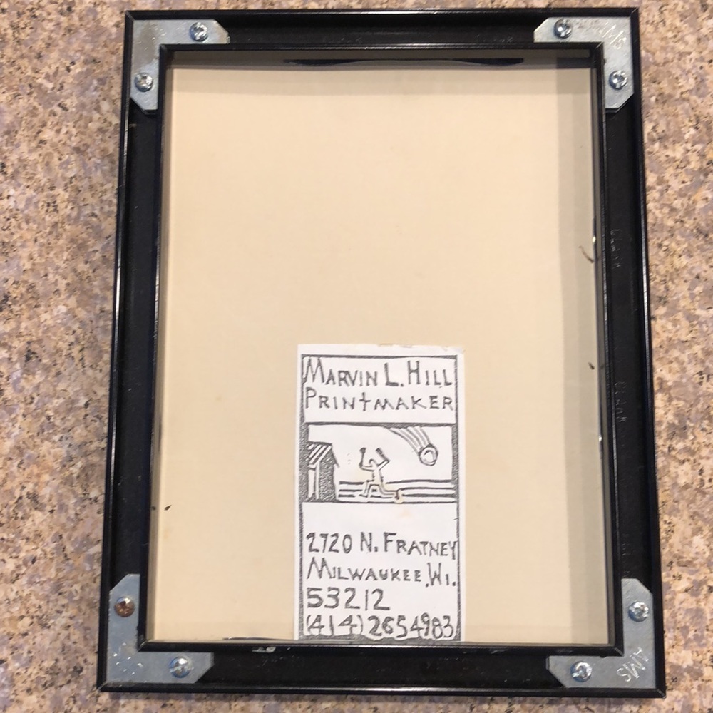 Marvin L. Hill Printmaker Framed and Matted Signed by Artist, 1/1 Whoops! - Picture 8 of 17